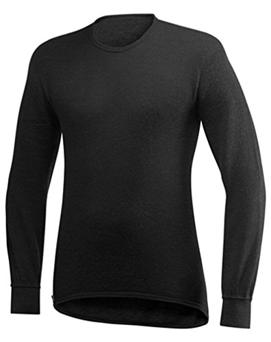 Woolpower Crewneck 200 uniseks functioneel Shirt Van merinowol, met Lange mouwen, zwart, l