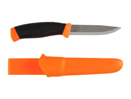 Morakniv Messer - Companion - rostfreier Sandvik Stahl 12C27 - zweifarbiger Griff - neonfarbene Scheide mit Gürtelclip, 134510 Morakniv Messer - Companion - rostfreier Sandvik Stahl 12C27 - zweifarbiger Griff - neonfarbene Scheide mit Gürtelclip, 134510