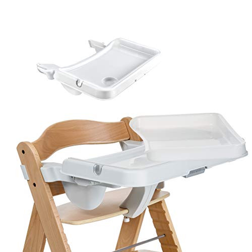 Hauck Alpha Tray, Essbrett mit herausnehmbarem Tablett, kompatibel mit Alpha +, pflegeleicht, leichte Montage, verstellbar, Bechervertiefung und erhöhtem Rand, weiß Hauck Alpha Tray, Essbrett mit herausnehmbarem Tablett, kompatibel mit Alpha +, pflegeleicht, leichte Montage, verstellbar, Bechervertiefung und erhöhtem Rand, weiß
