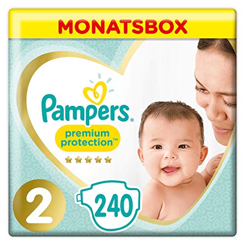 Pampers Premium Protection Windeln, Gr. 2, 4-8kg, Monatsbox (1 x 240 Windeln), Pampers Weichster Komfort Und Schutz Pampers Premium Protection Windeln, Gr. 2, 4-8kg, Monatsbox (1 x 240 Windeln), Pampers Weichster Komfort Und Schutz