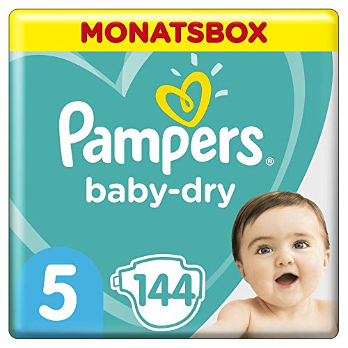 Pampers Baby-Dry Windeln, Gr. 5, 11-16kg, Monatsbox (1 x 144 Windeln), bis zu 12 Stunden Rundum-Auslaufschutz Pampers Baby-Dry Windeln, Gr. 5, 11-16kg, Monatsbox (1 x 144 Windeln), bis zu 12 Stunden Rundum-Auslaufschutz