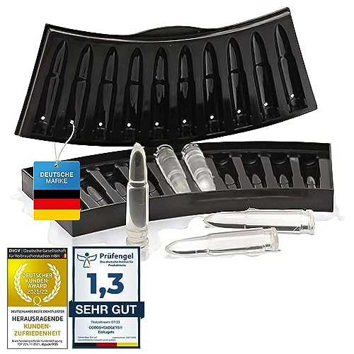 Eiswürfelform Ice Cube Tray; Eiswürfelschale Eis-Würfel-Maker; Eiskalte Getränke mit Eye-Catcher Eiswürfel für Whisky, Cocktails, Saft uvm. (AK47 Patronen) Eiswürfelform Ice Cube Tray; Eiswürfelschale Eis-Würfel-Maker; Eiskalte Getränke mit Eye-Catcher Eiswürfel für Whisky, Cocktails, Saft uvm. (AK47 Patronen)