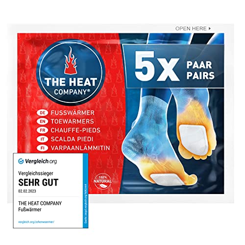 THE HEAT COMPANY Fußwärmer - 5 Paar - EXTRA WARM - klebend - Zehenwärmer - 8 Stunden warme Füße - sofort einsatzbereit - luftaktiviert - rein natürlich - für alle Größen THE HEAT COMPANY Fußwärmer - 5 Paar - EXTRA WARM - klebend - Zehenwärmer - 8 Stunden warme Füße - sofort einsatzbereit - luftaktiviert - rein natürlich - für alle Größen