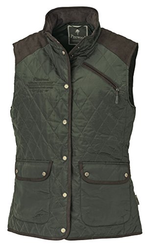 Pinewood Damen Weste Diana, mossgrün/Wildlederbraun, M Pinewood Damen Weste Diana, mossgrün/Wildlederbraun, M