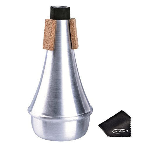 Training Trompete Straight Stummschall Dämpfer Aluminium mit Reinigungstuch, Silber Training Trompete Straight Stummschall Dämpfer Aluminium mit Reinigungstuch, Silber