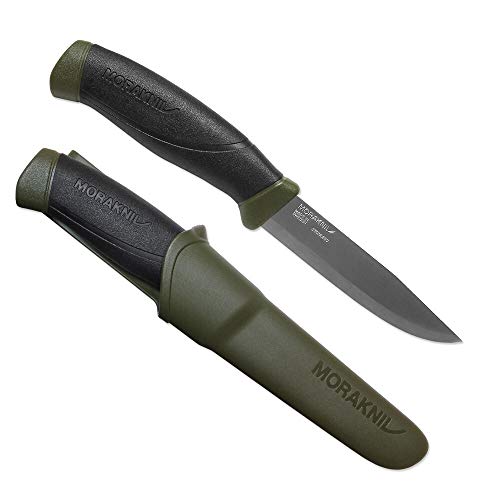 Morakniv,M11827,Companion AA8Messer mitEdelstahlklinge, abrutschfestem Griffin Olive-schwarz und Messerholster mitGürtelclip, Grün Morakniv,M11827,Companion AA8Messer mitEdelstahlklinge, abrutschfestem Griffin Olive-schwarz und Messerholster mitGürtelclip, Grün