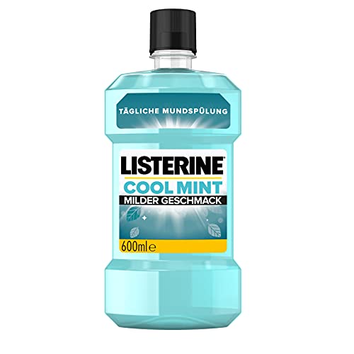 Listerine Mundspülung antibakteriell, Cool Mint Mild, Mundwasser ohne Alkohol, mit ätherischen Ölen, 600ml Listerine Mundspülung antibakteriell, Cool Mint Mild, Mundwasser ohne Alkohol, mit ätherischen Ölen, 600ml