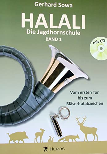 Jagdhornschule Halali mit CD + Schlüsselanhänger Mundharmonika - Starter Bundle mit Noten und Schlüsselanhänger