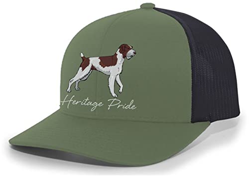 Heritage Pride Canine Collection Trucker-Hut mit Drahthaar-Zeiger, Jagdhund, für Herren, bestickt, Netzrücken, Loden/Black, Einheitsgröße