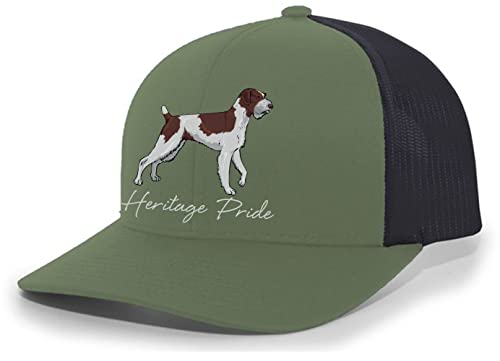 Heritage Pride Canine Collection Trucker-Hut mit Drahthaar-Zeiger, Jagdhund, für Herren, bestickt, Netzrücken, Loden/Black, Einheitsgröße Heritage Pride Canine Collection Trucker-Hut mit Drahthaar-Zeiger, Jagdhund, für Herren, bestickt, Netzrücken, Loden/Black, Einheitsgröße