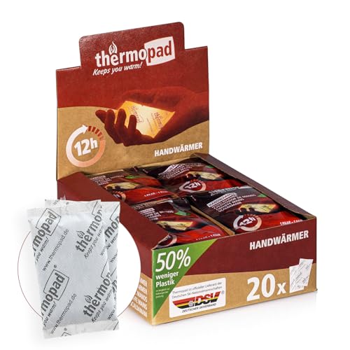 THERMOPAD Handwärmer – DAS ORIGINAL: 20 Paar Wärmepads für 12 Stunden Wärme I 50{7bb50aef052dc9f016c8c3eb84e3e4a6df84770f4f860411f5c0b57b3651c976} weniger Plastik I Sofort einsatzbereite Taschenwärmer I Heatpad – ideal für Outdoor I Wärmekissen für Handschuhe THERMOPAD Handwärmer – DAS ORIGINAL: 20 Paar Wärmepads für 12 Stunden Wärme I 50{7bb50aef052dc9f016c8c3eb84e3e4a6df84770f4f860411f5c0b57b3651c976} weniger Plastik I Sofort einsatzbereite Taschenwärmer I Heatpad – ideal für Outdoor I Wärmekissen für Handschuhe