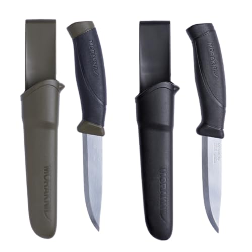 Morakniv Outdoor Messer mit Scheide - Mora Companion S - 2-Pack - Jagdmesser Feststehende Klinge aus Edelstahl - 2,5 mm - Hergestellt in Schweden - Survival Messer für Camping & Jagd